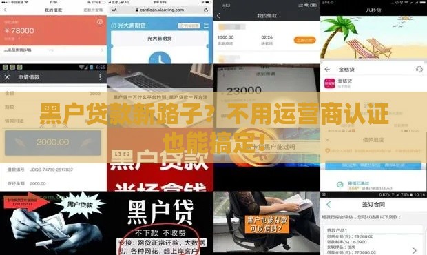 黑户贷款新路子？不用运营商认证也能搞定！