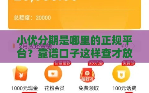 小优分期是哪里的正规平台？靠谱口子这样查才放心