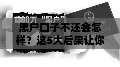 黑户口子不还会怎样？这5大后果让你后悔都来不及！