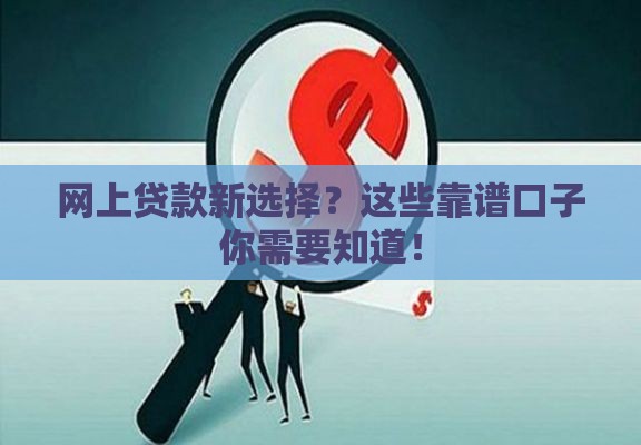 网上贷款新选择？这些靠谱口子你需要知道！