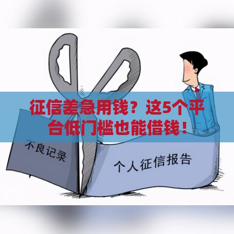 征信差急用钱？这5个平台低门槛也能借钱！