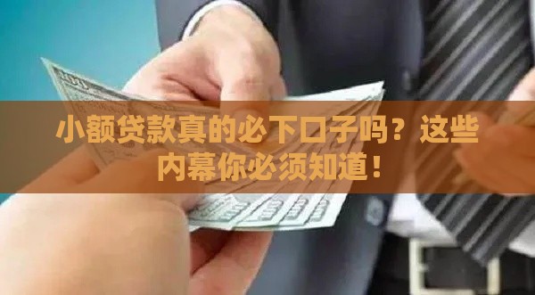 小额贷款真的必下口子吗？这些内幕你必须知道！