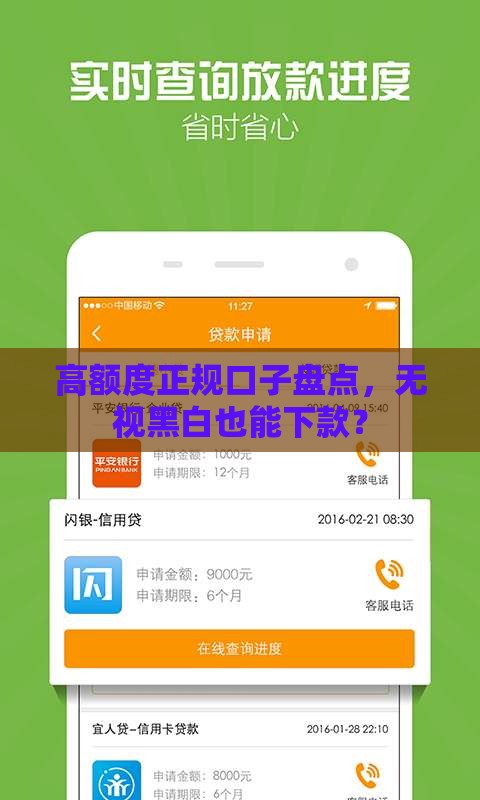 高额度正规口子盘点，无视黑白也能下款？