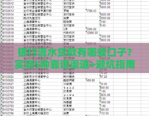 银行流水贷款有哪些口子？实测5种靠谱渠道+避坑指南