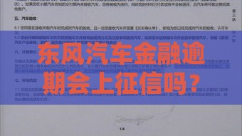 东风汽车金融逾期会上征信吗？这3点必须提前了解！