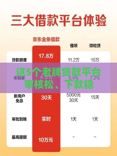 这5个老牌贷款平台审核松、下款稳