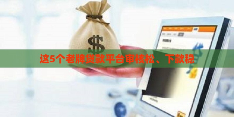 这5个老牌贷款平台审核松、下款稳