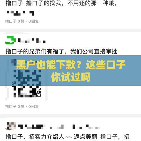 黑户也能下款？这些口子你试过吗