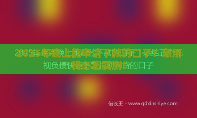 2025年晚上能申请下款的口子？急用钱必看实测！