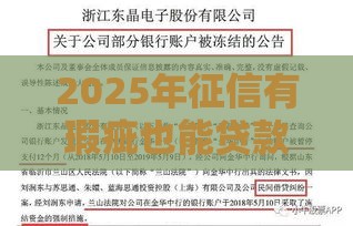 2025年征信有瑕疵也能贷款？最新避坑指南来了