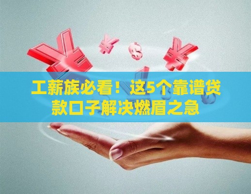 工薪族必看！这5个靠谱贷款口子解决燃眉之急