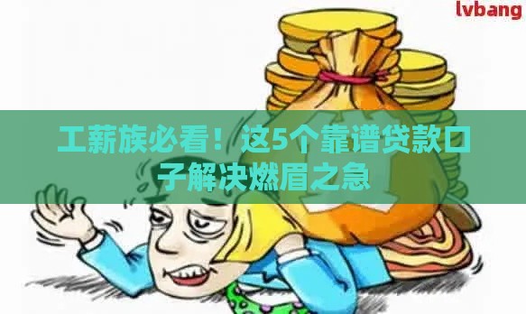 工薪族必看！这5个靠谱贷款口子解决燃眉之急