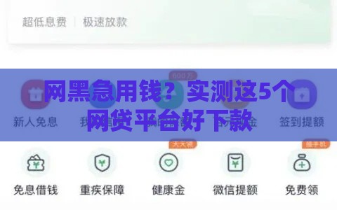 网黑急用钱？实测这5个网贷平台好下款