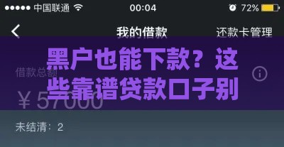 黑户也能下款？这些靠谱贷款口子别错过！