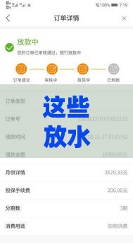 这些放水口子审核松到账快