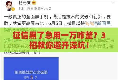 征信黑了急用一万咋整？3招教你避开深坑！