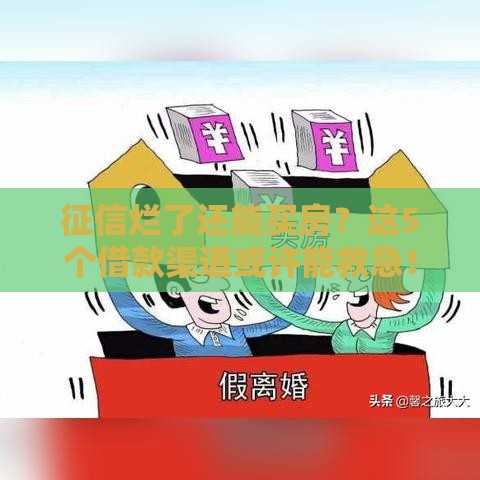 征信烂了还能买房？这5个借款渠道或许能救急！