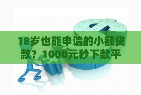 18岁也能申请的小额贷款？1000元秒下款平台推荐！