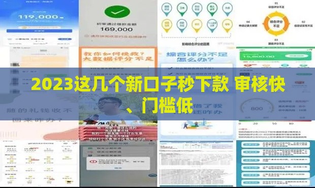 2023这几个新口子秒下款 审核快、门槛低