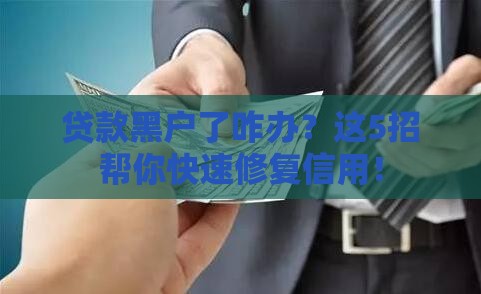贷款黑户了咋办？这5招帮你快速修复信用！