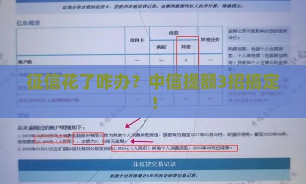 征信花了咋办？中信提额3招搞定！