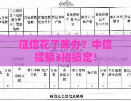 征信花了咋办？中信提额3招搞定！