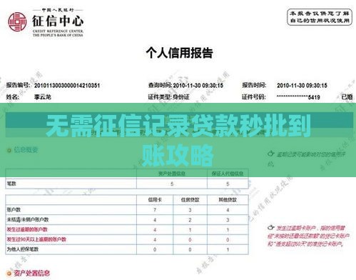 无需征信记录贷款秒批到账攻略