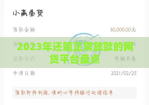 2023年还能正常放款的网贷平台盘点