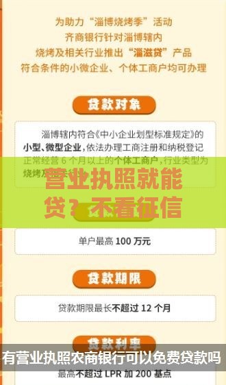 营业执照就能贷？不看征信也能下款的秘密，速看！