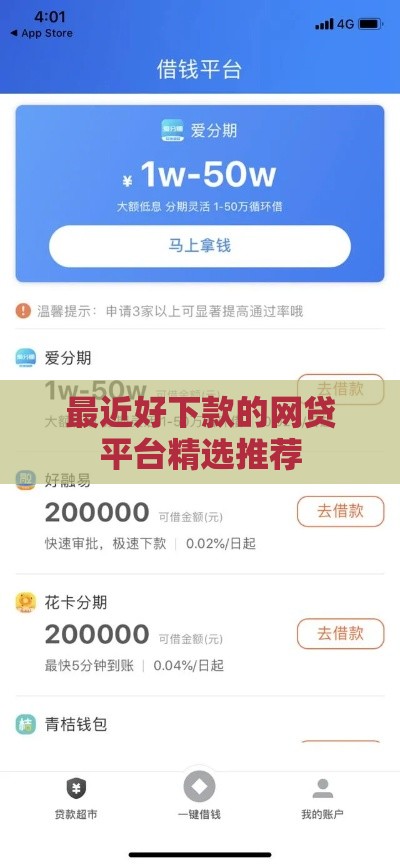 最近好下款的网贷平台精选推荐