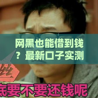 网黑也能借到钱？最新口子实测+征信修复攻略，速看避坑！