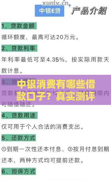 中银消费有哪些借款口子？真实测评这5款贷款产品