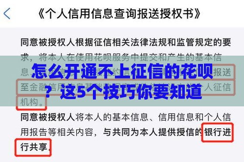 怎么开通不上征信的花呗？这5个技巧你要知道