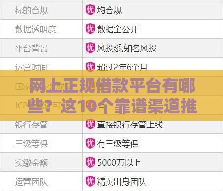 网上正规借款平台有哪些？这10个靠谱渠道推荐给你！