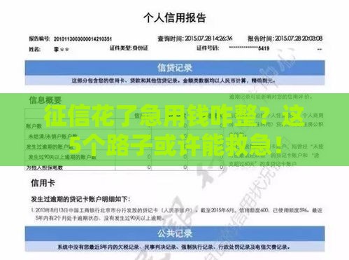 征信花了急用钱咋整？这5个路子或许能救急！
