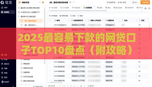 2025最容易下款的网贷口子TOP10盘点（附攻略）