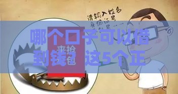 哪个口子可以借到钱？这5个正规渠道最靠谱