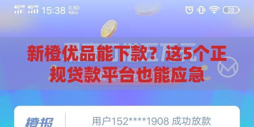 新橙优品能下款？这5个正规贷款平台也能应急