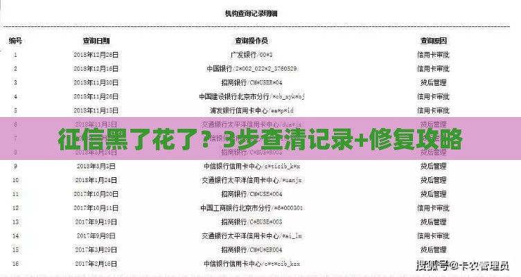 征信黑了花了？3步查清记录+修复攻略