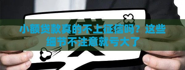 小额贷款真的不上征信吗？这些细节不注意就亏大了