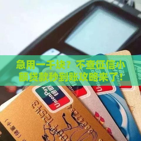急用一千块？不查征信小额贷款秒到账攻略来了！