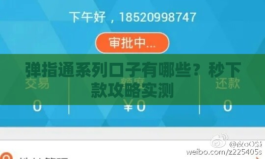 弹指通系列口子有哪些？秒下款攻略实测