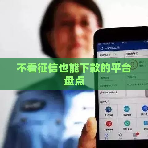 不看征信也能下款的平台盘点