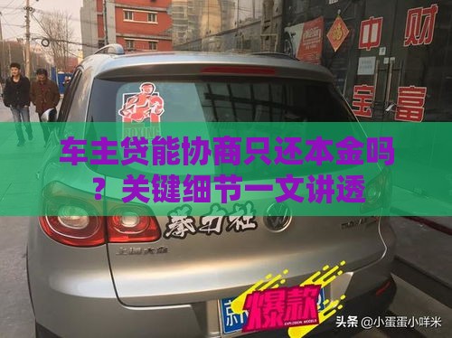 车主贷能协商只还本金吗？关键细节一文讲透