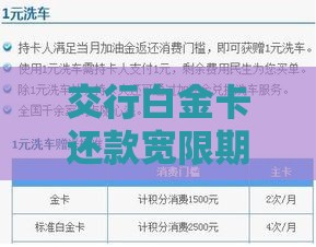 交行白金卡还款宽限期有多久？贷款用户必看的实用指南