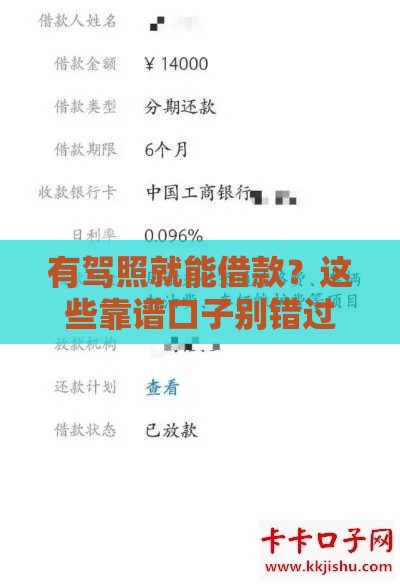 有驾照就能借款？这些靠谱口子别错过！
