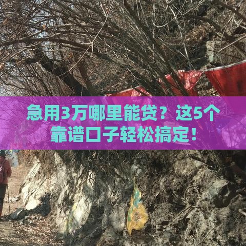 急用3万哪里能贷？这5个靠谱口子轻松搞定！