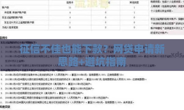 征信不佳也能下款？网贷申请新思路+避坑指南