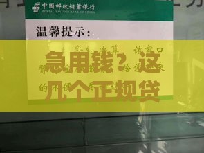 急用钱？这几个正规贷款平台还能下款！避坑指南速看