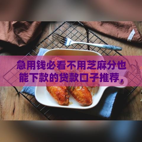 急用钱必看不用芝麻分也能下款的贷款口子推荐，快速到账攻略全解析！